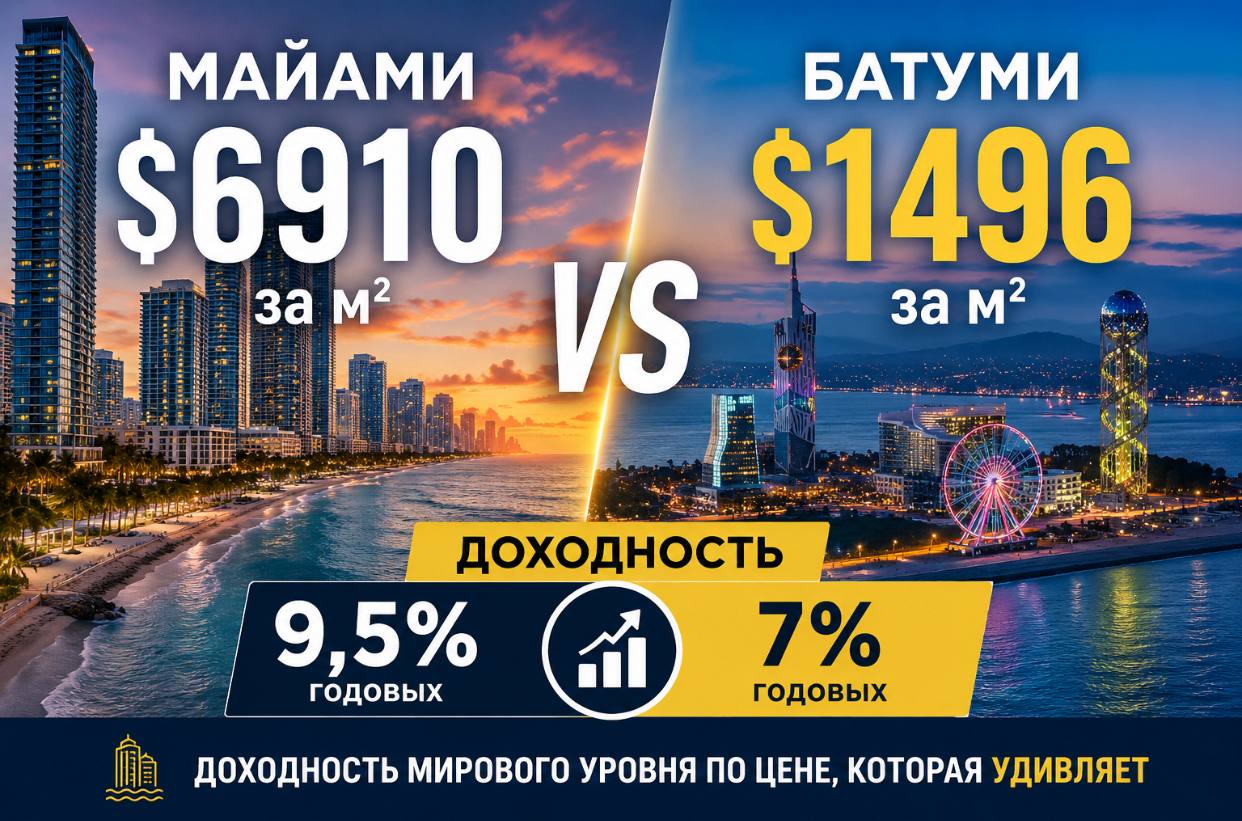 Доходность почти как в Майами: почему инвесторы продолжают скупать квартиры в Батуми